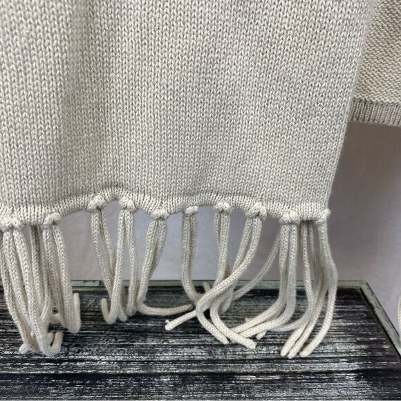 BCBGenerations Tan knit Fringe Trim Sleeveless Tunic Top S NEW - Picture 6 of 8